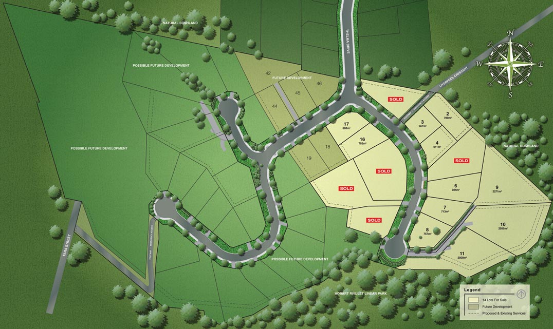 Plans for Hobart land for sale at Farm Hill within walking distance